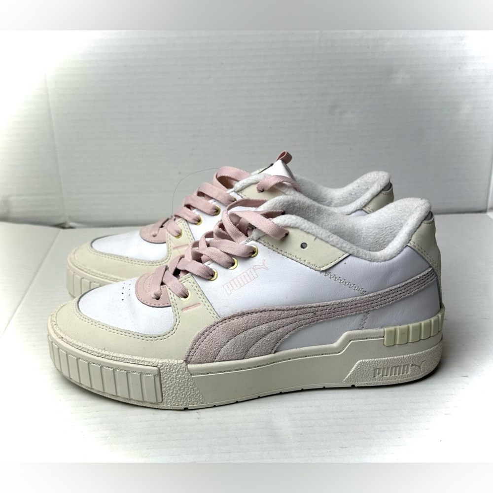PUMA Cali Sport Mix Maeshmallow Women Shoes - Size 9.5 Pink White Beige Trainers - Picture 4 of 7